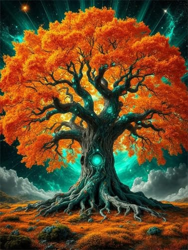 120 Pieces Puzzle For Adults Orange Tree of Life Jigsaw Puzzles Teens Educational Toys Challenging puzzles for Wall Decor Gifts Finished Size: 25x20 cm
