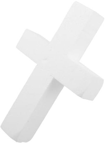 DIYEAH Styropor Bastelkreuz aus Leichtem Schaumstoff 30x15x5cm Selbstgemacht Handwerkskreuz für Kommuniondekoration Tisch und Wanddeko Glatte Oberfläche