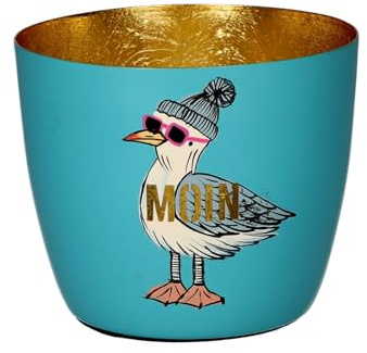 Giftcompany Madras Windlicht M Moin türkis/Gold 8,5cm