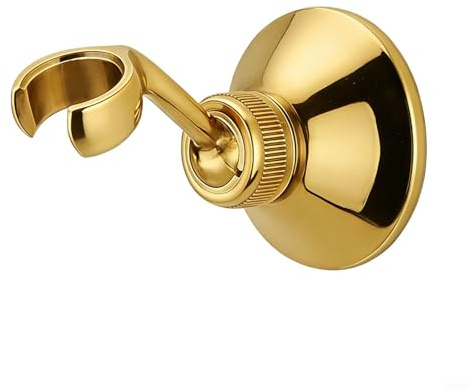 CNANRNANC 1 Pack Shower Head Bracket, 360 Degree Adjustable Zinc Alloy shower head holder For Hand Spray Nozzle, Rust Resistant Wall Mount Fixing Seat For Bathroom(Gold)