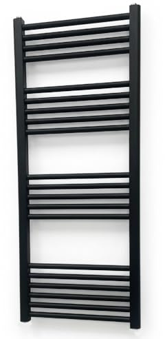 Greened House Milano Black Heated Towel Rail 500mm W x 1200mm H