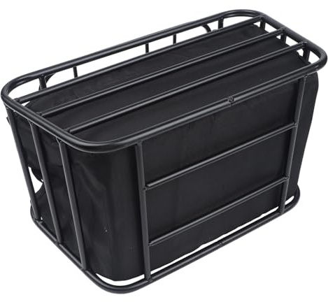 Kivivaka Trasportino elettrico per cani e scooter, con supporto frontale, in acciaio al carbonio, con copertura di sicurezza, capacità 20 kg, nero