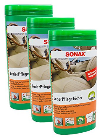 SONAX 3X 04123000 LederPflegeTücher Box 25 Stück