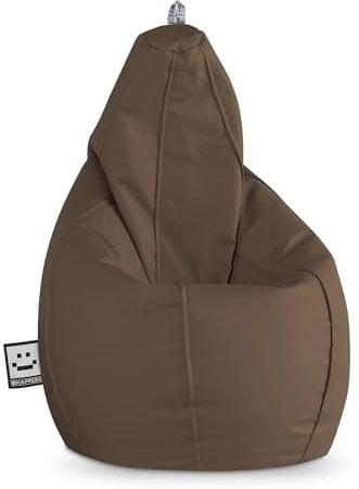 HAPPERS Puff Salón Pera Polipiel Interior Marrón XL