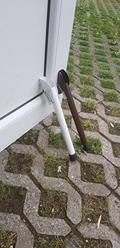 2 Türstopper aus Metall Türhalter lackiert Farbe BRAUN mit Gummi Aufsatz für Außen und Innen