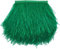 Sowder Straußenfeder-Borte, Fransen mit Satinband, für Kleidung, Kostüme, Nähen, Dekoration, 183 cm (Dunkelgrün)