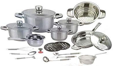 Madprice Set batterie de casseroles 23 pièces en acier inoxydable induction antiadhésive AMC