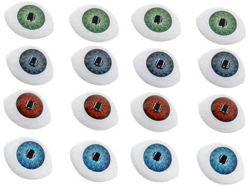 VASANA 4 Pares (8 Unidades) Ojos de ovalados de acrílico Huecos, Manualidades, Ojos, Ojos de Resina realistas, para Manualidades, Costura, Suministros de Manualidades