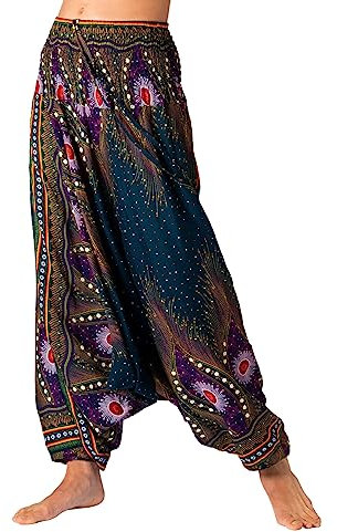 PANASIAM Aladin Pants Peacock V29 Petrol Blue Purple, L
