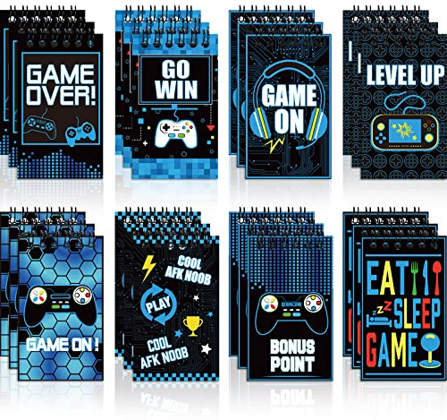 24 Pieces Gaming Mini Notepads, Video Game Birthday Party Supplies Gaming Party Notebooks Gamer Party Favors Teacher Classroom Supplies Mini Notepads Pack for Boys Girls Video Game Birthday Party