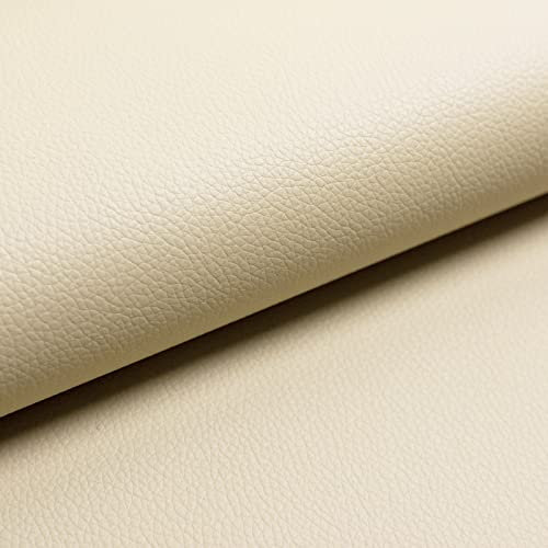 GIURI TESSUTI - BREMA Similpelle anti screpolatura - Tessuto al metro idrorepellente per arredo, tappezzeria interni, divani - Ecopelle Altezza 140 cm, 1 quantità = 3 metri (Beige)