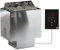 Sawo Nordex Plus Ni2 4,5kW Elektrische Saunaofen 230V/400V zusammen mit Bedienfeld Saunova und 20kg Saunasteine