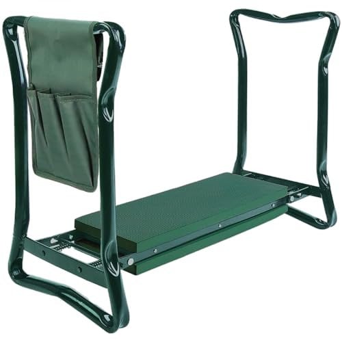 Linxor - Tabouret de Jardinage Pliable avec Rangement - Vert