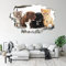 Kuletkear 3D Wandtattoo Wandaufkleber Tier Katze Hund B 120 x H 80 cm Wandsticker Wanddeko Wandbilder für Wohnzimmer Schlafzimmer Badezimmer Flur Küche Möbel Aufkleber