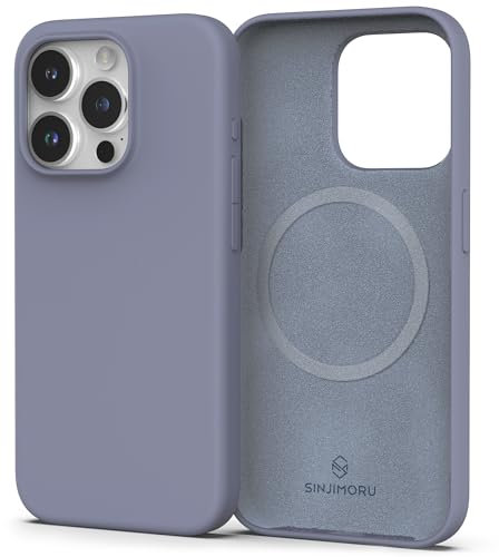 Sinjimoru 4-Layer Silicone iPhone 12/12 Pro Case for MagSafe, Magnetic Protective Phone Cover Cases as iPhone Accessories for iPhone 12 & 13 & 14 Series. Silicone Case for MagSafe Lavender