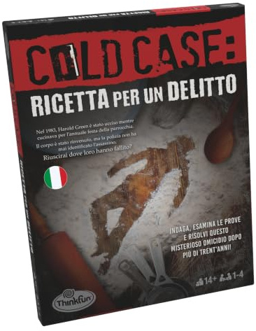 ThinkFun - Cold Case 2: Rezept für einen Mord, Kriminalpolizeispiel mit Hinweisen und Beweisen zur Lösung des Falls, Mystery-Brettspiel für Erwachsene 1—4 Spieler, Geschenkideen