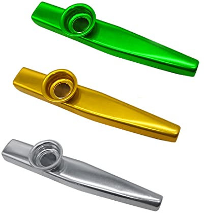 3 Stück Kazoo Set aus Metall Kazoo Membran Metallkazoo Musik