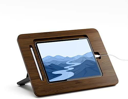 AFOOYO Supporto da disegno per tablet in bambù, portatile e regolabile, 5 angoli per laptop, iPad Pro da 12,9/13, vernice noce