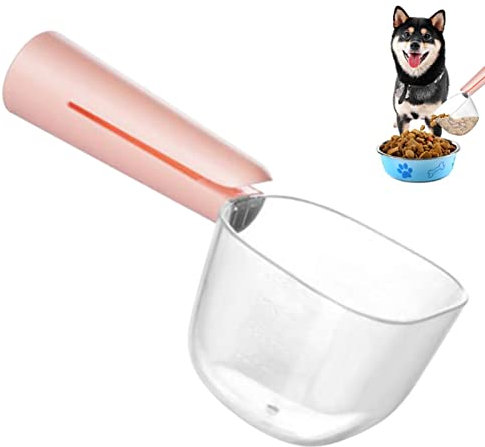 Pelle pour nourriture pour chien | Gobelet doseur transparent pour chiots avec échelle | Cuillère à portion en 1 gobelet pour chiens et chats