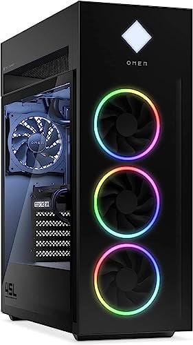 HP OMEN 45L GT22 Gaming Desktop - i9-12900KF (16 Cores), NVIDIA GeForce RTX 4080 16GB, 2TB PCIe Gen 4.0x4 NVMe, 64GB DDR4, 5TB HDD, Liquid Cooled, GbE, WIFI 6 & BT 5, RGB, Windows 11 Pro (Renewed)