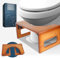BUDDLEY Toilette hocker klappbar - Bambus -Klohocker für die richtige Haltung - Toilettenhocker Erwachsene & Kinder - WC Hocker - Badezimmerhocker (Cognac Braun)