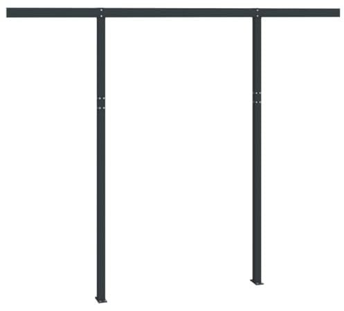 vidaXL Anthrazit Markisenpfosten Set 300x245cm Eisenkonstruktion Doppelpfosten Design für zusätzliche Stabilität ideal für Terrasse Balkon Garten Outdoor Dekor