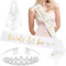 AIBAOBAO Accessoires für Bride to Be, Braut to Be Deko, Frauen Junggesellinnenabschied Set, Braut Schärpe, Schleier, Weiß Stirnband, Bachelorette Party Deko und Hochzeitsfotografie Accessoires