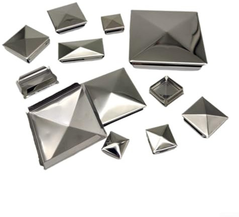 Pyramidenförmige Pfostenkappe, verzinkte Edelstahlabdeckung, schützt Pfostenenden, (1 Stück 80 mm)