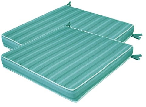 Delindo Lifestyle Sitzkissen Rio zum Festbinden, im 2er-Set, mit Fleckschutz, uv-beständig und abwaschbar für Indoor und Outdoor, türkis, 40x40 cm