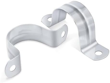30pcs M25 abrazaderas para tubos de acero inoxidable 304 tipo U, abrazaderas para tubos en forma de U de dos orificios de 25 mm para sujetar tuberías de gas, tuberías de agua y cables