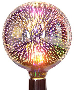 karedle oard LED Lampe mit 3D Feuerwerks-Effekt zur dekorativen Stimmungsbeleuchtung E27 G125 Edison Glühbirne 7W 160lm 220-240V flimmerfrei, nicht dimmbar, 1 Stück