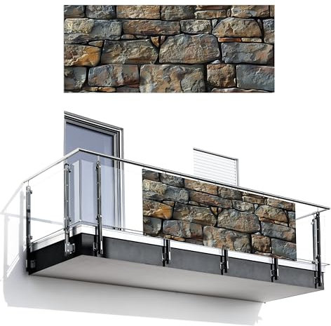 MuchoWow© Balkon Sichtschutz Einseitig Groß PVC Terrassen Garten Windschutz