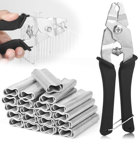DBREAKS Wurstclipper Zange, Hog Ringzange, Sprengringzange mit 2400 Clips, Wurstclipper Set Zaunzange Hog Ring Zange, für Matratzen Auto Kissen Zäune Pet Käfige