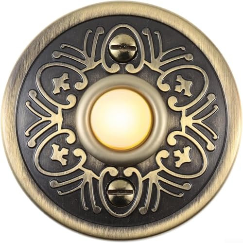 Pulsante Per Campanello In Metallo, Campanello A Pulsante Montato In Superficie In Metallo, Resistente Alle Intemperie, Bronzo Cablato Light Campanello Pulsanti Con Viti - Campanello Porta Anteriore