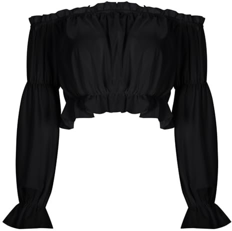 Women's Plain Tank Top with Ultra Short Puff Sleeves and Shoulder Pads for German Beer Festival, Ding Dong Suit Bikini Push, black, L