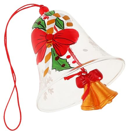 CAXUSD Glaswindspiel als Weihnachtsglas Dekoration Glaswindglocke für Garten oder Wohnzimmer Filigran mit Anhänger Klare Klang durch Sanften Wind