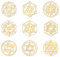 OLYCRAFT 9 Stück 4x4cm Goldene Metallaufkleber Davidstern Metallaufkleber Selbstklebende Aufkleber Symbolisches Thema Epoxidaufkleber Sternpyramidenaufkleber Für DIY Scrapbooks Epoxidharz Dekoration