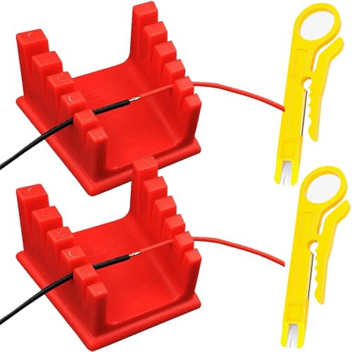 Xiatiaosann Lötstation Klemme, ABS-Kunststoff Lötklammer Halterung für verschiedene Größe Draht, mit Drahtschneider (2 Pack)