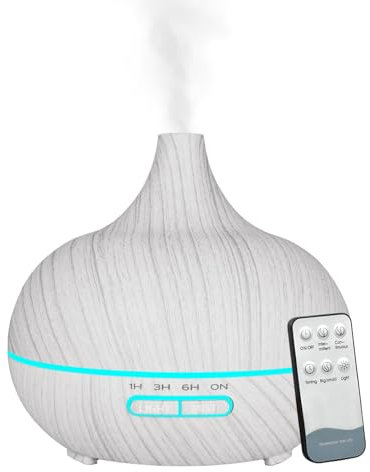 Dtaigou Öldiffusor mit Fernbedienung, 550 ml, LED-Licht, wiederaufladbar, Öldiffusor für Zimmer, USB-Aufladung, Zuhause, Yoga, Duftdiffusor mit Timer für Arbeitszimmer, Wohnung