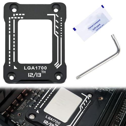 Ventirad LGA 1700,1 piezas Kit LGA 1700, Disipación Térmica Hebilla Anti-flexión Intel LGA 1700,Thermalright Hebilla Anti-flexión,Contact Frame LGA 1700 Totalmente Montado y Fijado Sin Rastro (Negro)