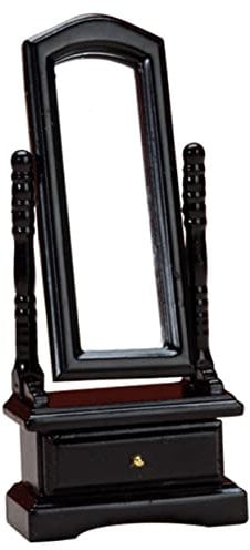 Puppenhaus voller Spiegel holzmöbel puppenstubenmöbel Dollhouse playmobile Dollhouse Furniture Kinderspielzeugzimmerdekoration Miniaturdekorationen für das Handwerk Black TOYANDONA