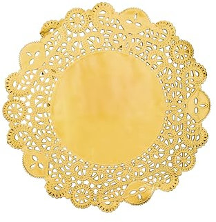 Tischsets Papier 35,5cm mit offenem Ornament Rand 50 Stück - Einweg Platzsets - Vielseitige Platzdeckchen & Tischuntersetzer für Weihnachten Hochzeit Geburtstag - Gold