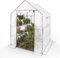 Arebos Invernadero de lámina Premium Invernadero con 3 Niveles - 143 x 143 x 195 cm Invernadero con estantes y Ventana de ventilación