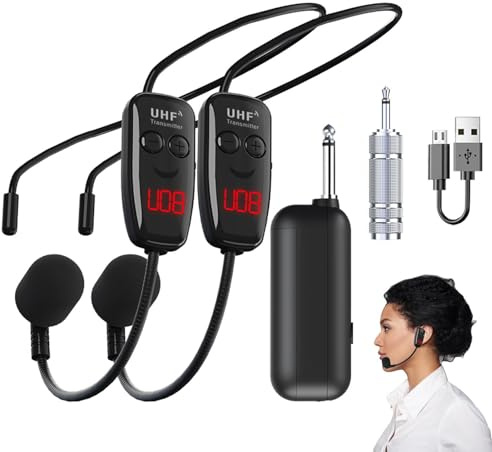 Fitness-Headset-Mikrofon, verstellbares kabelloses Mikrofon, geräuschunterdrückendes Headset, kabelloses Fitness-Mikrofon-Headset, ideal für Fitness-Coaches, Aerobic, Unterricht, geeignet für