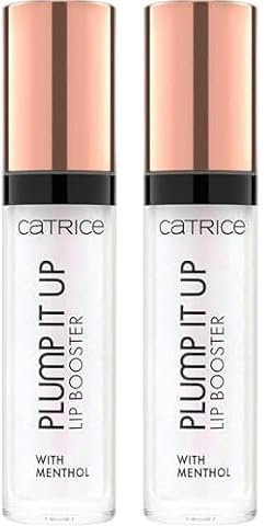 Catrice Plump It Up Lip Booster 010 Poppin Champagne', glänzender, transparenter Lippenbooster, aufpolsternder Effekt, kühlend, vegan, 3,5 ml (Packung mit 2)