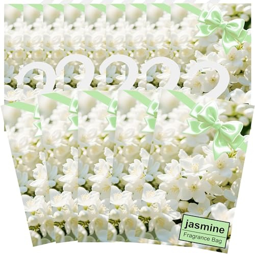 14PCS Duftsäckchen Kleiderschrank Dufterfrischer, Hanging Duft Beutel, Scent Tasche Garderobe Lufterfrischer, Schrankduft Frische, Schrankdeo Geruch Sachet für Closet, Auto, Schuhregal (Jasmin)