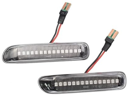PBHOVIITG 2 Stück Seitenmarkierungsleuchte, fließendes dynamisches Blinker-Blinkerlicht for E46 3er Limo Coupe Compact Cabriolet Touring(Dynamic Crystal Type)