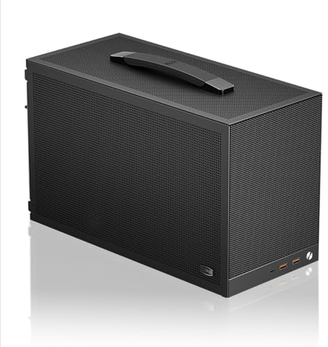 CPS K101 MESH Gery Mini ITX PC-Gehäuse, SFX-Netzteil, CPU-Kühler-Höhenbegrenzung 68 mm, kompatibel mit Grafikkarten mit 3 Steckplätzen, Längenbegrenzung 340 mm, inklusive PCI-E 4.0 Kabel, Grau