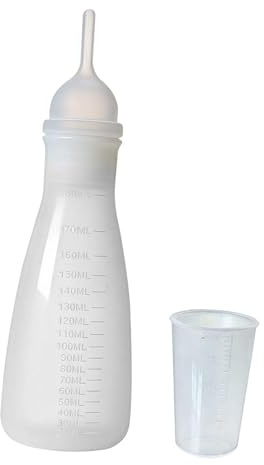 KiBcsLic pour Chat, Chien, Chiot, Chaton, Furet, Agneau, Hamster, avec Tétine et Couvercle. Portable pour l'allaitement.