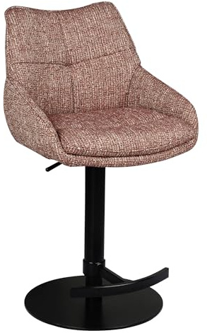 Raburg Barhocker höhenverstellbar, 120 kg belastbar, 360° drehbar, höhenverstellbar, Küchenhocker mit Fußstütze, Stoff, Gestell aus Metall - Louming Mattea | Bordeaux/Schwarz